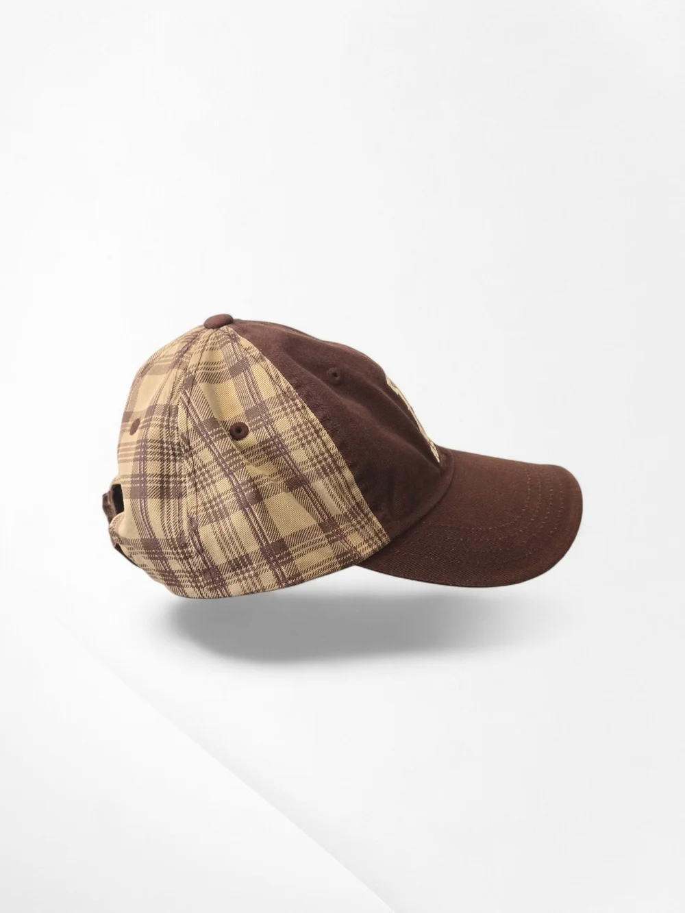 🧢🔥 Aspen Brown Plaid Baseball Cap - EUC
